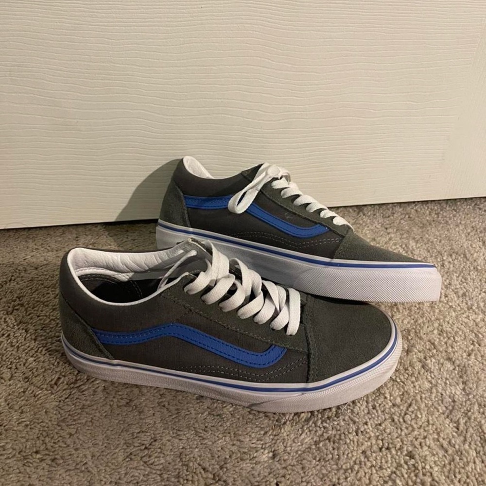 Grey and blue Vans